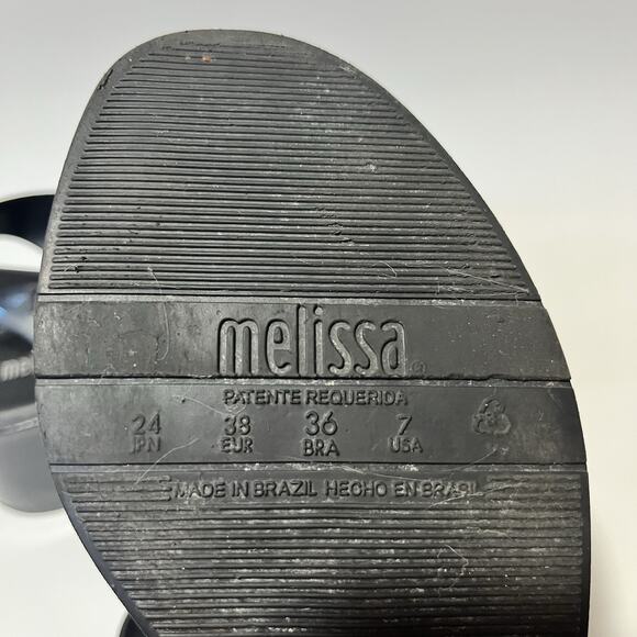 Melissa Women’s Mar Platform Sandals 7 Black Ankle Strap Buckle Retro 70’s Y2K - Picture 11 of 16